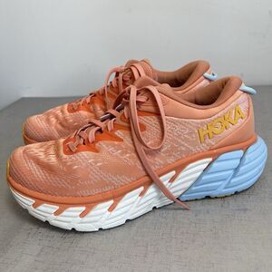 Hoka Womens Gaviota 4 Running Shoes Sneakers Orange Size 9 Wide